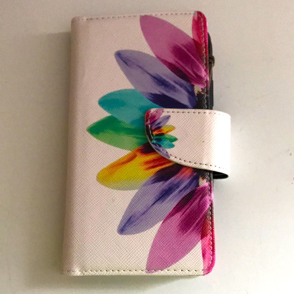 Brand New Floral White Mobile Phone Case Credit Card Coin Holder